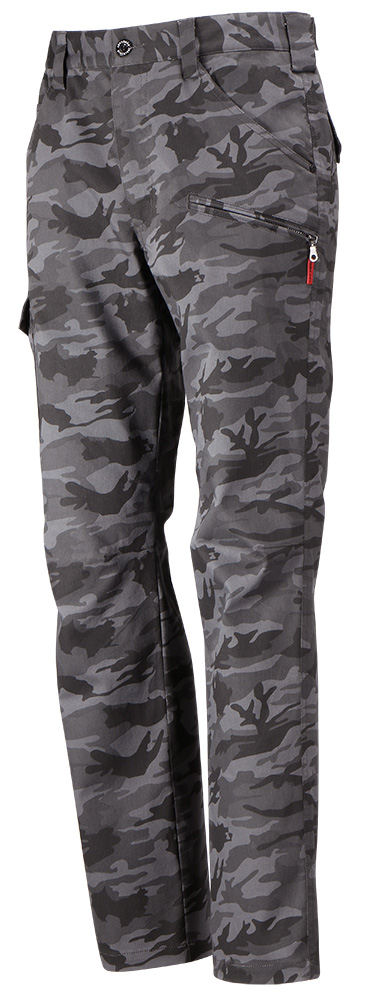 カジメイク　Ｔ／Ｃ迷彩ストレッチカーゴパンツ　グレー　Ｍ　６７９４