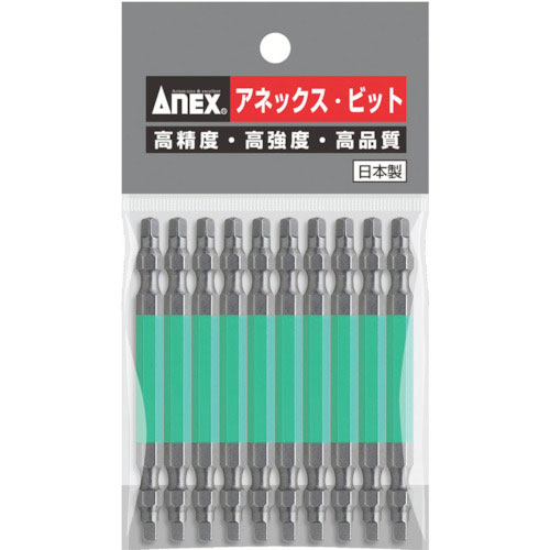 アネックス　四角カラービット　両頭　□＃３×８５　（１０本入）＿