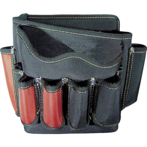 ＫＨ　超高密度シリーズ　ウェーブ固定ポケット付バッグ　黒／緋＿