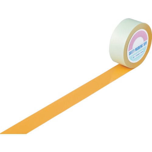 緑十字　ガードテープ（ラインテープ）　オレンジ　５０ｍｍ幅×２０ｍ　屋内用＿