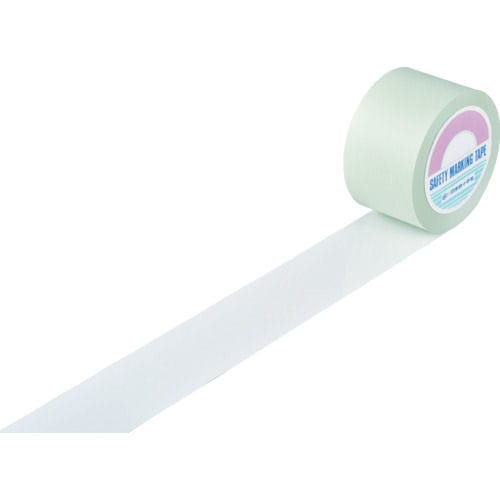 緑十字　ガードテープ（ラインテープ）　白　７５ｍｍ幅×１００ｍ　屋内用＿