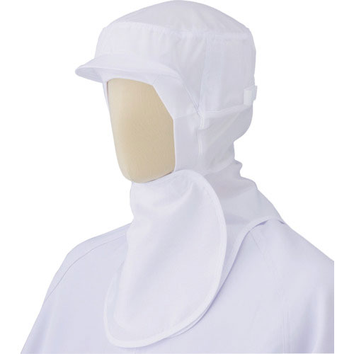 ミドリ安全　ツバ付フード（フェイスフィットタイプ）　大　ホワイト＿