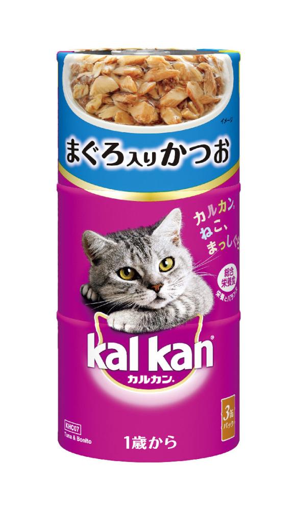 マース　カルカン　ハンディ缶　１歳から　まぐろ入りかつお　１６０ｇ×３缶パック