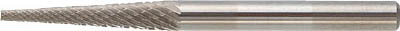 ＴＲＵＳＣＯ　超硬バー　テーパー型　Φ３（１４°）Ｘ刃長１１Ｘ軸３　ダブルカット＿
