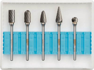 ＴＲＵＳＣＯ　超硬バーセットＢシリーズ　軸３ｍｍ　刃径６．４ｍｍ　５本セット＿