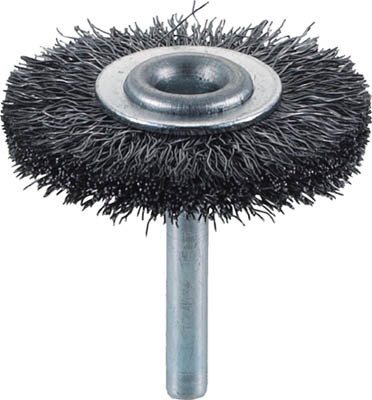 ＴＲＵＳＣＯ　軸付ホイールブラシ　５０Ｘ軸６　鋼線　線径０．３＿