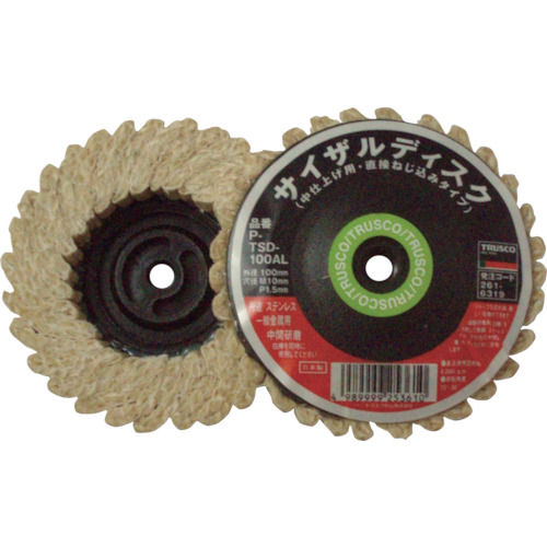 ＴＲＵＳＣＯ　サイザルディスク　ねじ込み式　Φ１００　中仕上げ用　５個入＿