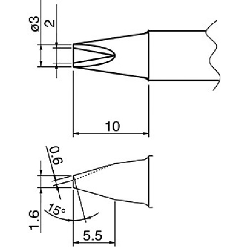 白光　コテ先　溝付＿