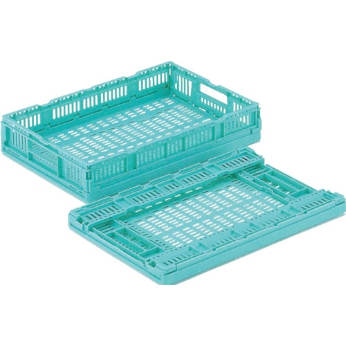 リス　ＲＳコンテナーＲＳ－６１０（薄型折りたたみコンテナー）　緑＿