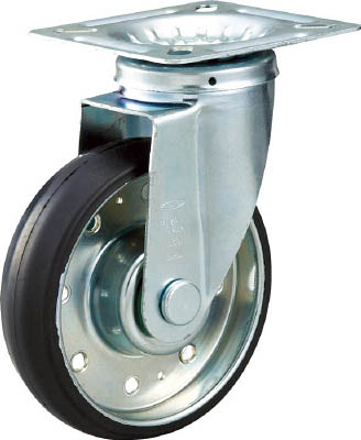 ＴＲＵＳＣＯ　ハイテンプレス製ゴム車　自在金具付　１００＿