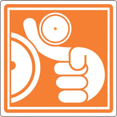 緑十字　ＰＬ警告ステッカー　巻き込まれに注意　５０×５０ｍｍ　１０枚組＿