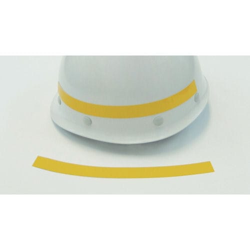 緑十字　ヘルメット用弓形ラインテープ（反射）　黄　２０幅×２６０ｍｍ　１０本組＿