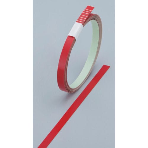 緑十字　ヘルメット用ラインテープ　赤　１０幅×７００ｍｍ　１０本組　無反射＿