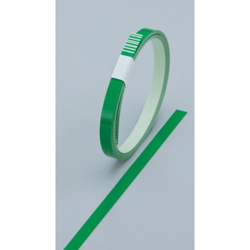 緑十字　ヘルメット用ラインテープ　緑　１０幅×７００ｍｍ　１０本組　無反射＿