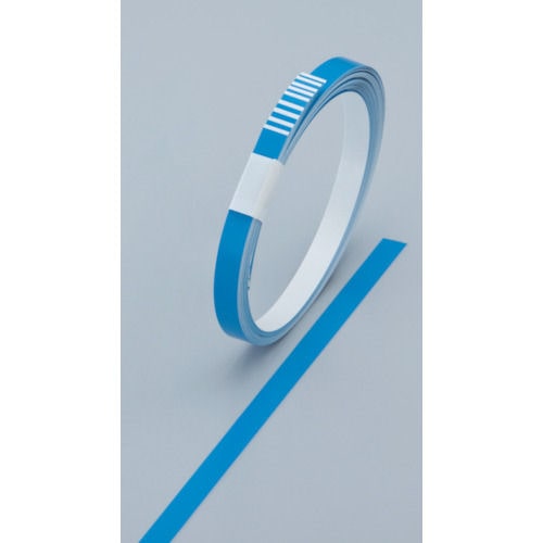 緑十字　ヘルメット用ラインテープ　青　１０幅×７００ｍｍ　１０本組　無反射＿