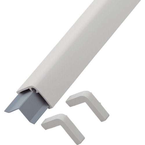 緑十字　コーナー用ガードパッド　アイボリ　６５×６５×１０００ｍｍ　ビス６個付＿