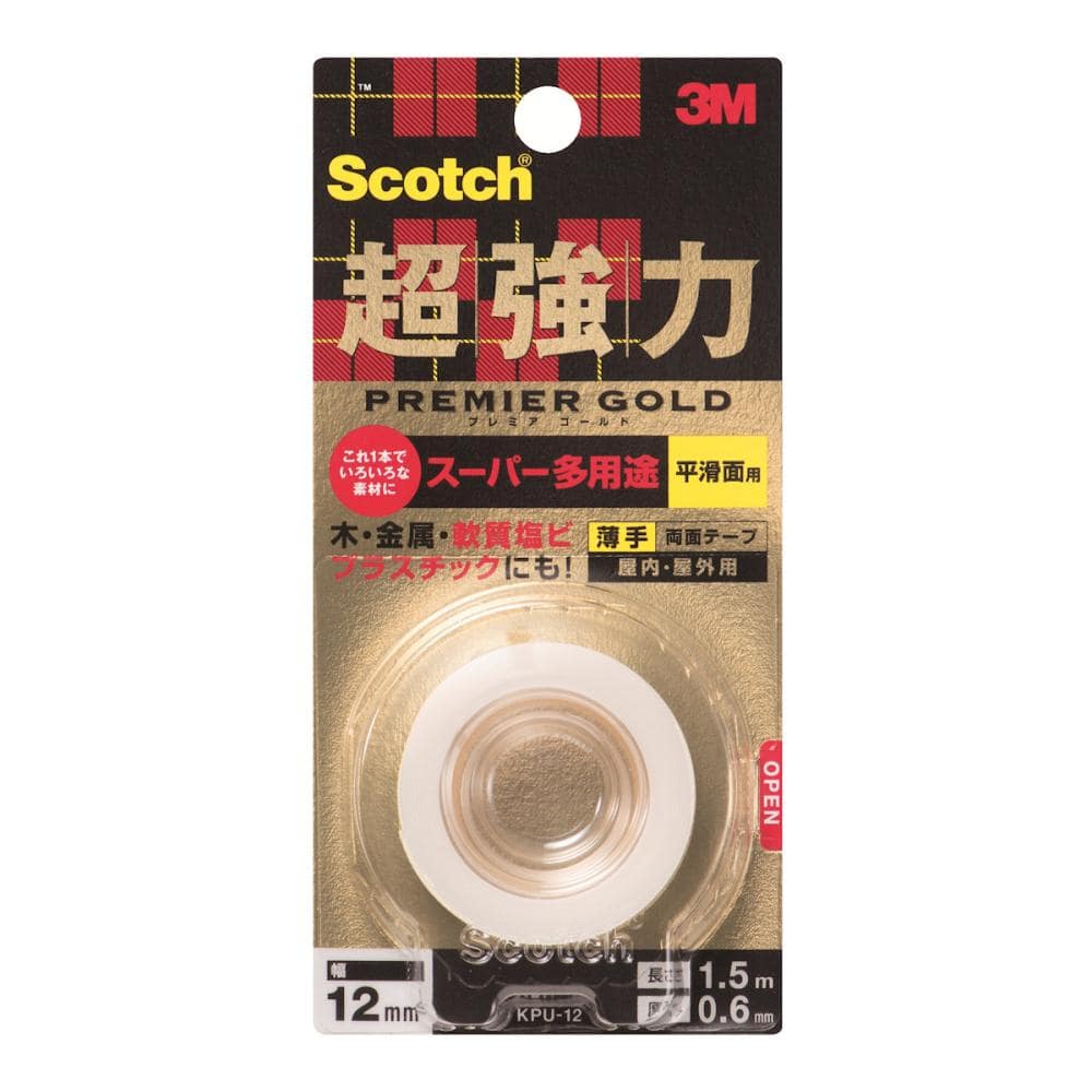 ３Ｍ　スコッチ　超強力両面テーププレミアゴールド　スーパー多用途　薄手