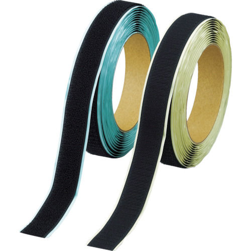 ＴＲＵＳＣＯ　マジックテープ　弱粘着タイプ　５０ｍｍＸ５ｍ　黒（１巻＝１セット）＿