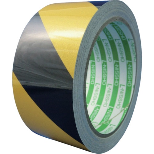 日東エルマテ　再帰反射テープ　７５ｍｍＸ１０ｍ　イエロー／ブラック＿
