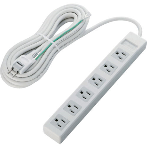 エレコム　ＲｏＨｓ準拠ＯＡタップ　３Ｐ　６個口　５ｍ　グレー＿