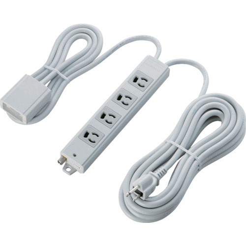 エレコム　ＲｏＨｓ準拠　抜け止め３Ｐ　４個口手元スイッチ　雷ガード　５ｍ　グレー＿