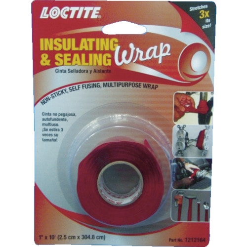 ロックタイト　絶縁＆シーリングラップ　２．５ｃｍ×３ｍ　赤　シリコーンテープ＿