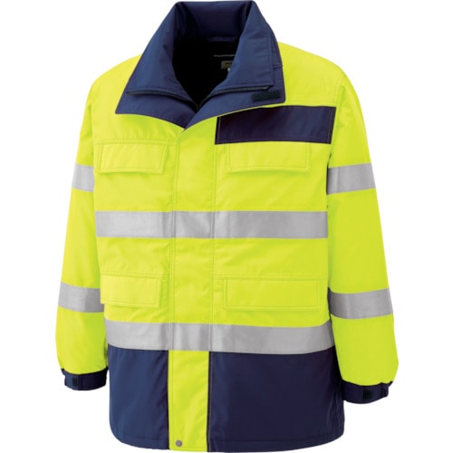 ミドリ安全　高視認性　防水帯電防止防寒コート　イエロー　５Ｌ＿