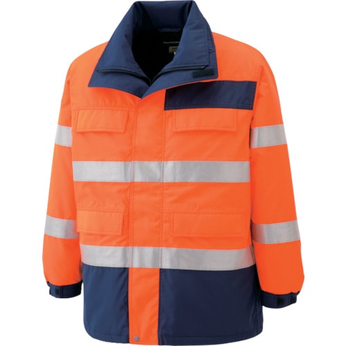 ミドリ安全　高視認性　防水帯電防止防寒コート　オレンジ　ＬＬ＿
