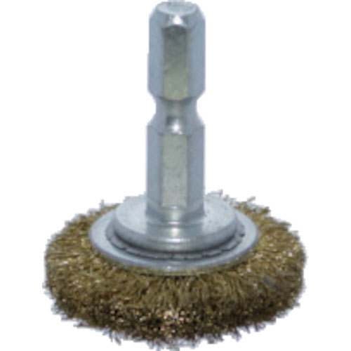 ＴＲＵＳＣＯ　軸付ホイールブラシ　ファイ３２Ｘ軸６．３５　真鍮線　線径０．１５＿