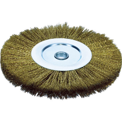 ＴＲＵＳＣＯ　ホイルブラシ　ファイ３００Ｘ２５ｍｍ穴　真鍮めっき鋼線　線径０．３５＿