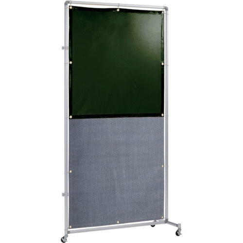 吉野　遮光火花兼用衝立（ダークグリーン×Ａ種シート）１×２　接続型　キャスター＿