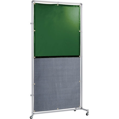 吉野　遮光火花兼用衝立（グリーン×Ａ種シート）１×２　接続型　キャスター＿