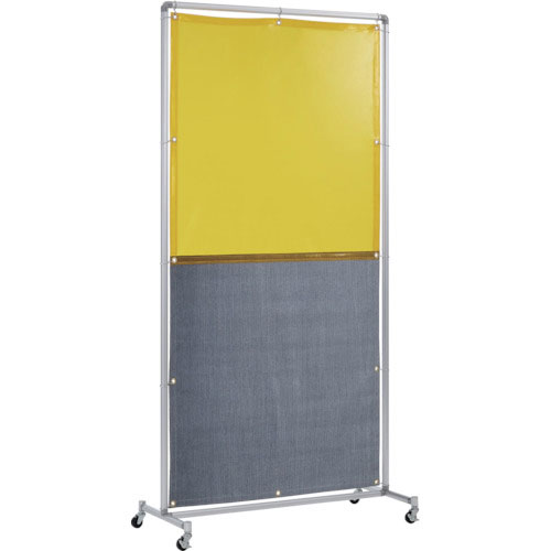 吉野　遮光火花兼用衝立（イエロー×Ａ種シート）１×２　単体キャスター＿