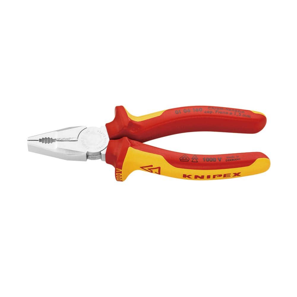 ＫＮＩＰＥＸ（クニペックス）　１０００Ｖ　絶縁ペンチ　１６０ｍｍ　０１０６－１６０