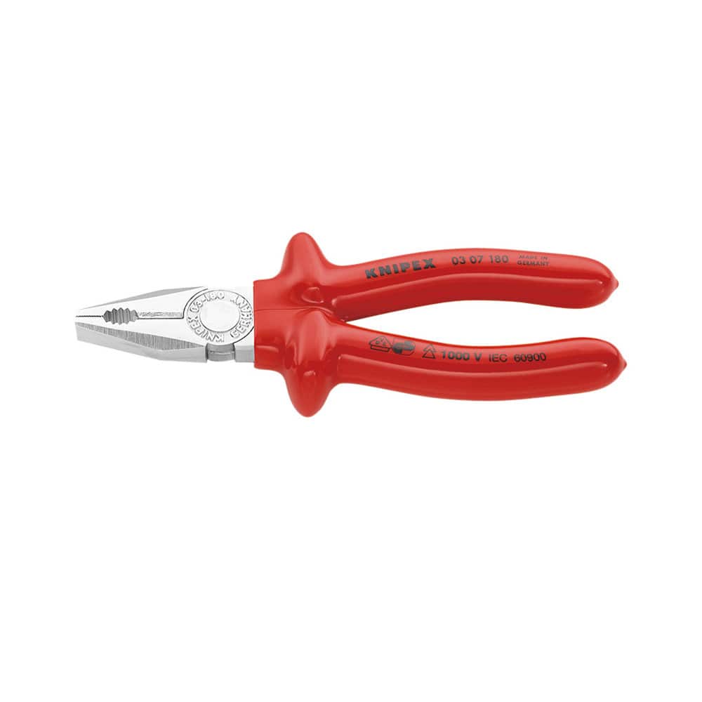 ＫＮＩＰＥＸ（クニペックス）　１０００Ｖ　絶縁ペンチ　１８０ｍｍ　０３０７－１８０