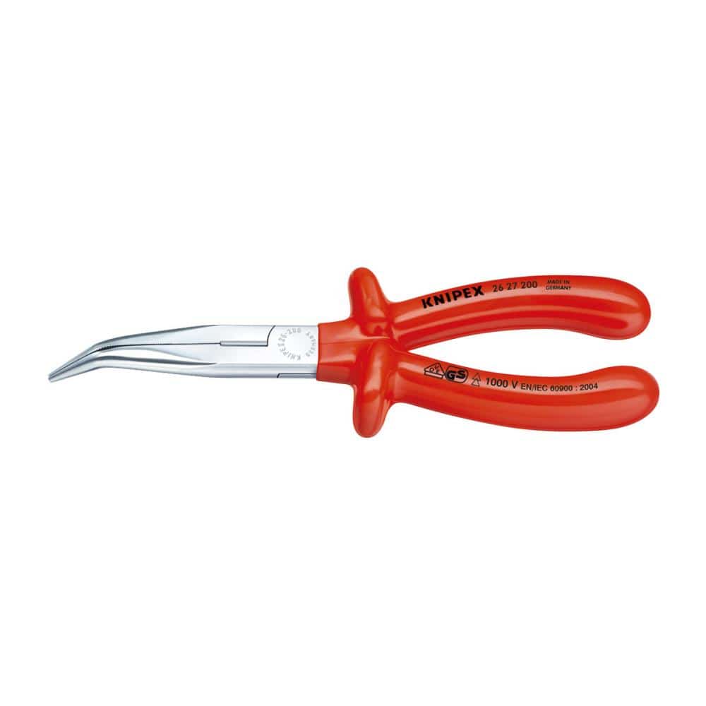 ＫＮＩＰＥＸ　１０００Ｖ　先端先曲　４０度　絶縁ラジオペンチ　２００ｍｍ　２６２７－２００