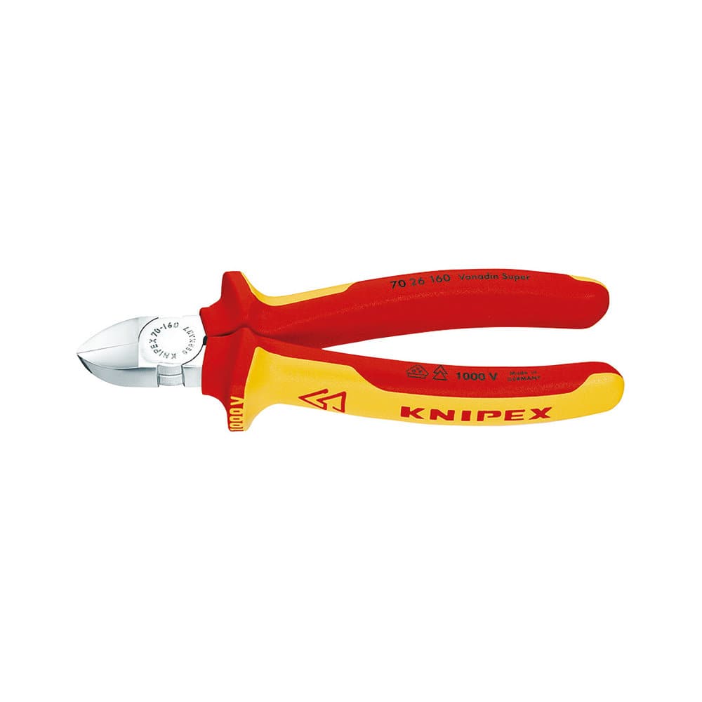 ＫＮＩＰＥＸ（クニペックス）　１０００Ｖ　絶縁斜ニッパー　１６０ｍｍ　７０２６－１６０