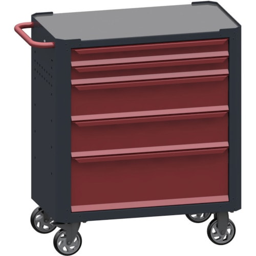 ＳＯＲＩ　キャビネットワゴン　７０００　５段　赤　８００Ｘ４５０Ｘ９５０＿