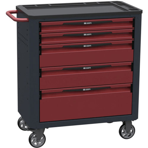 ＳＯＲＩ　キャビネットワゴン　８０００　５段　赤　８００Ｘ４５０Ｘ９５０＿