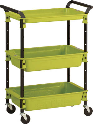 ＴＲＵＳＣＯ　ツールワゴンロイヤル６５４×３６１×８８７深２浅１　黄緑＿