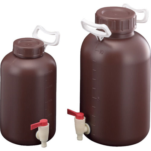サンプラ　ＰＥ取手付広口下口活栓瓶　遮光　５Ｌ＿