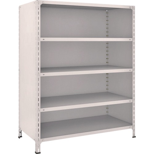 ＴＲＵＳＣＯ　軽量棚背板・側板付　Ｗ１２００ＸＤ６００Ｘ１５００　５段　ネオグレー＿