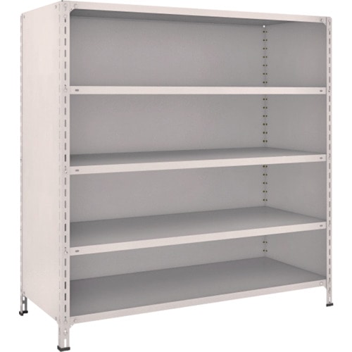 ＴＲＵＳＣＯ　軽量棚背板・側板付　Ｗ１５００ＸＤ６００Ｘ１５００　５段　ネオグレー＿