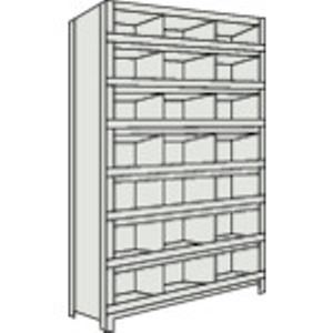 ＴＲＵＳＣＯ　軽量棚　縦仕切前当付　８７５Ｘ３００Ｘ１８００　３列７段　ネオグレー＿