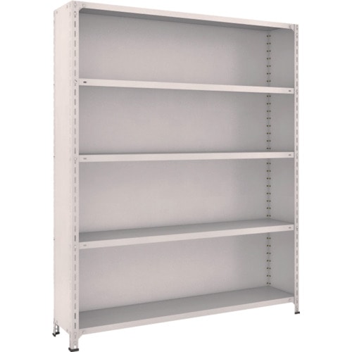 ＴＲＵＳＣＯ　軽量棚背板・側板付　Ｗ１５００ＸＤ３００Ｘ１８００　５段　ネオグレー＿