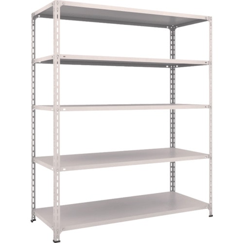ＴＲＵＳＣＯ　軽量棚開放型　Ｗ１５００ＸＤ６００ＸＨ１８００　５段　ネオグレー＿