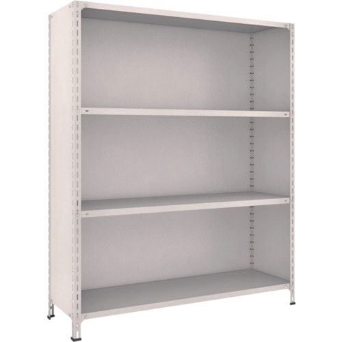 ＴＲＵＳＣＯ　軽量棚背板・側板付　Ｗ１５００Ｘ４５０ＸＨ１８００　４段　ネオグレー＿