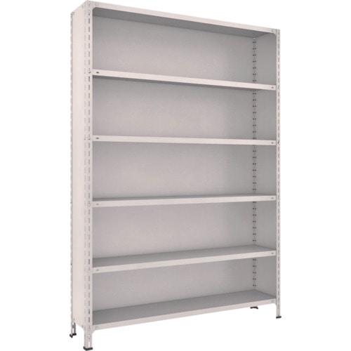 ＴＲＵＳＣＯ　軽量棚背板・側板付　Ｗ１５００ＸＤ３００Ｘ２１００　６段　ネオグレー＿