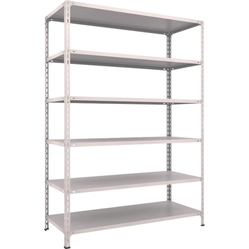 ＴＲＵＳＣＯ　軽量棚開放型　Ｗ１５００ＸＤ６００ＸＨ２１００　６段　ネオグレー＿