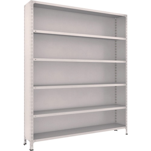 ＴＲＵＳＣＯ　軽量棚背板・側板付　Ｗ１８００ＸＤ３００Ｘ２１００　６段　ネオグレー＿